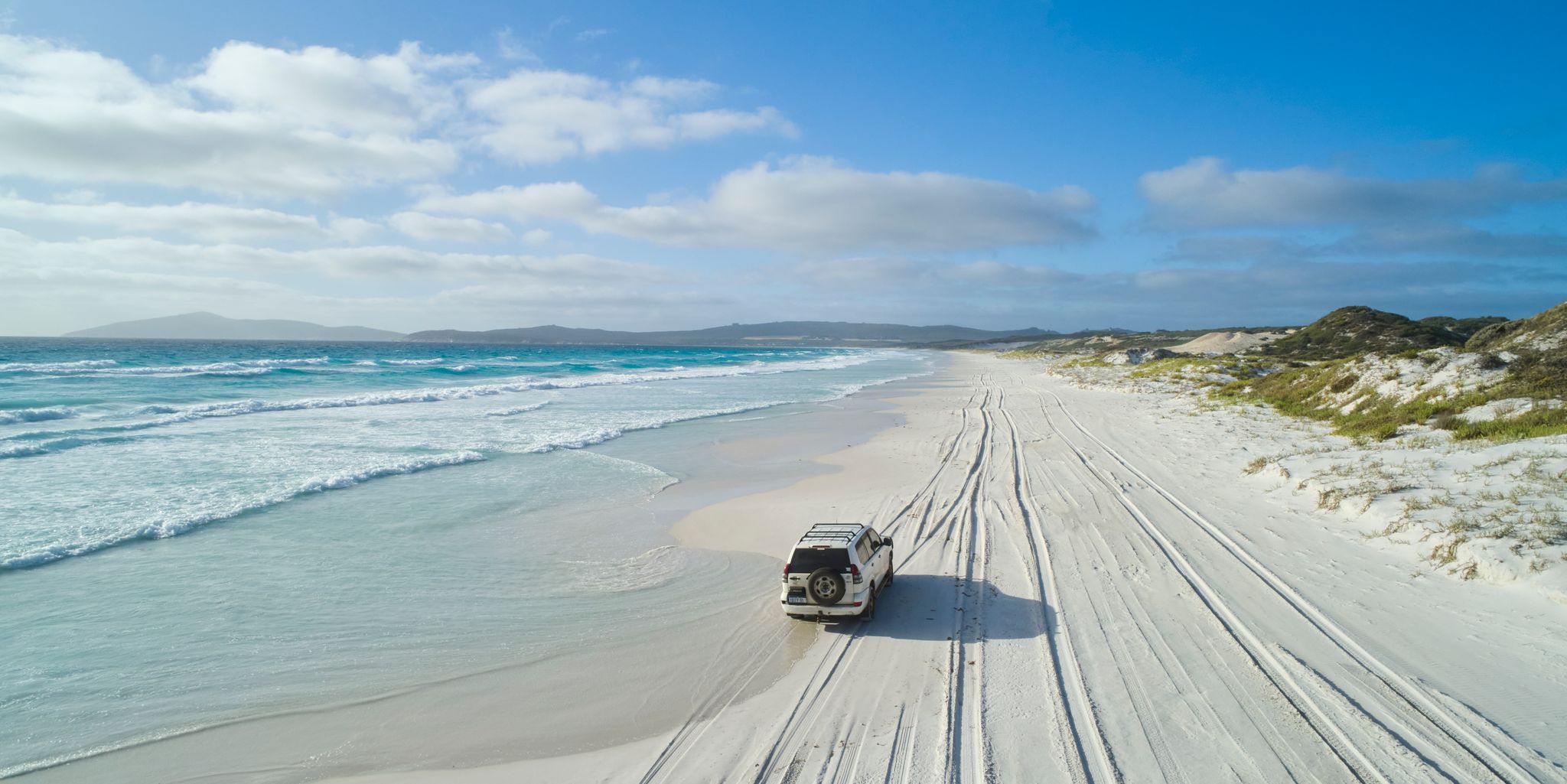 driving on Cheynes Beach near Albany