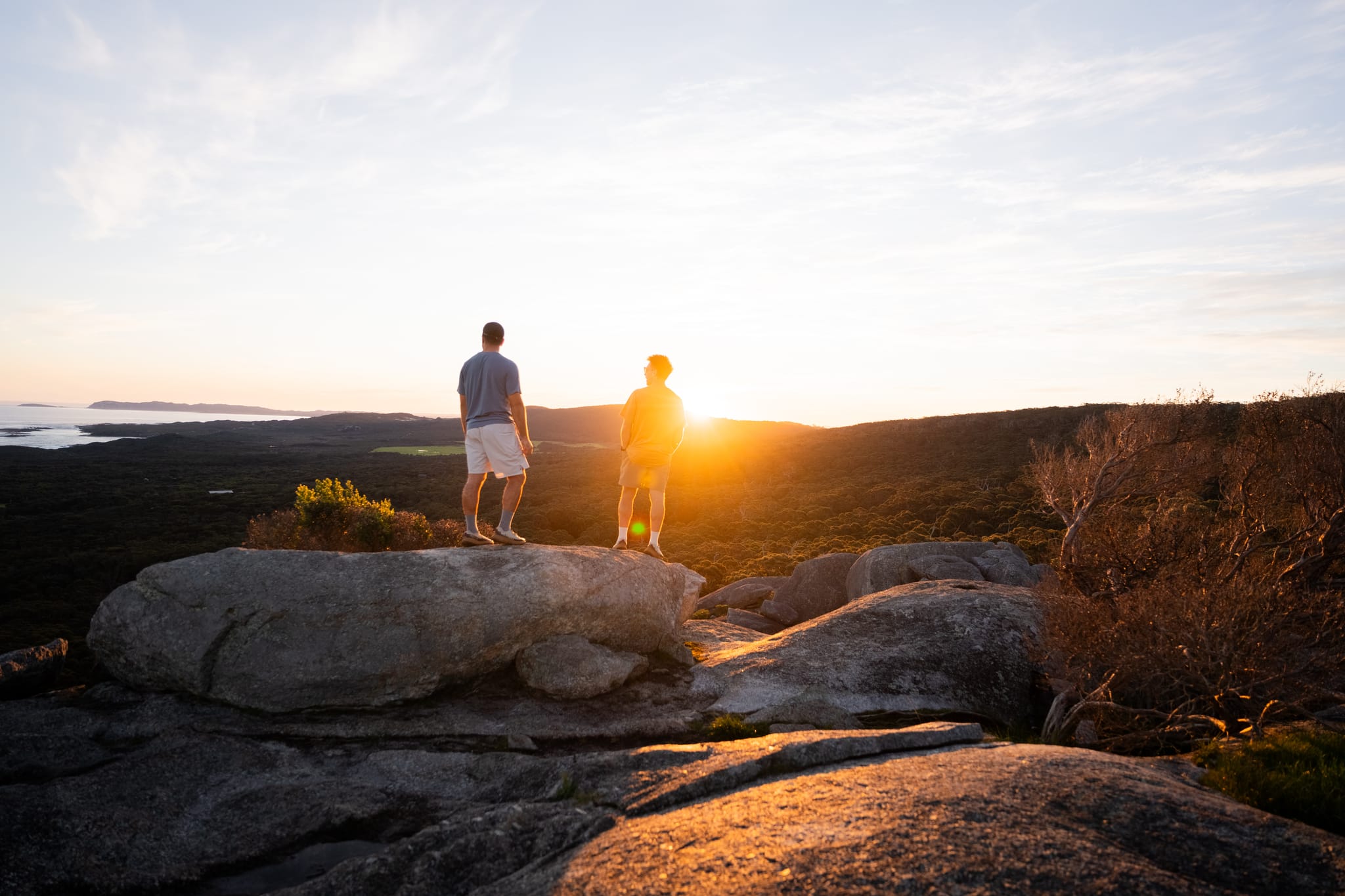 Monkey Rock, Roady, Great Southern Region (8)-web Two men take in the views at Monkey Rock, Denmark