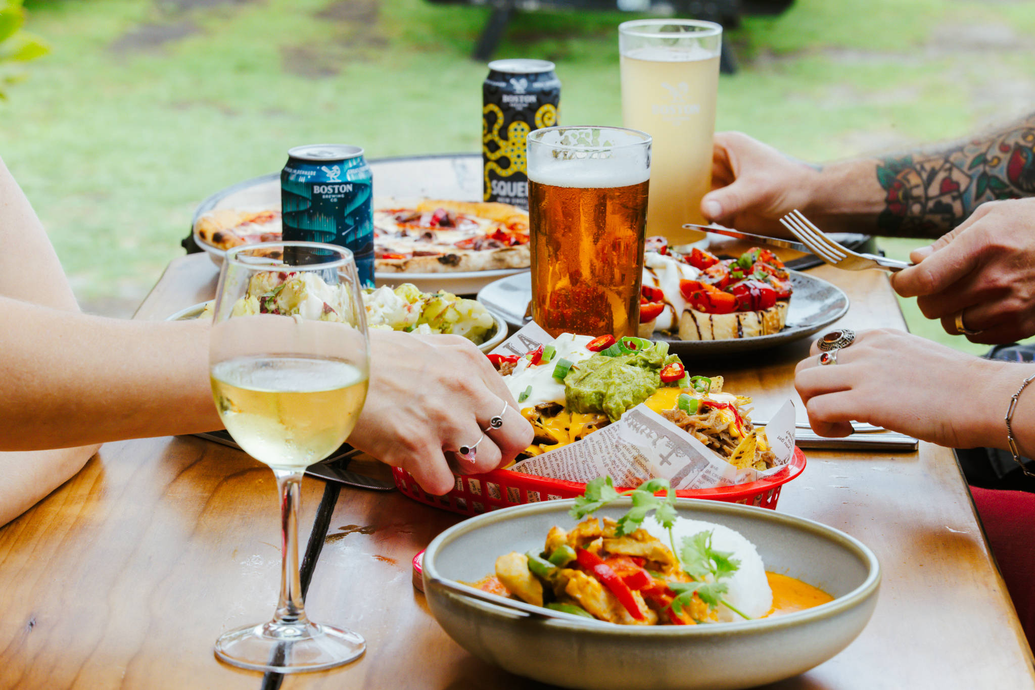 People enjoying wine and beer at Boston Brewing Co as part of Taste Great Southern
